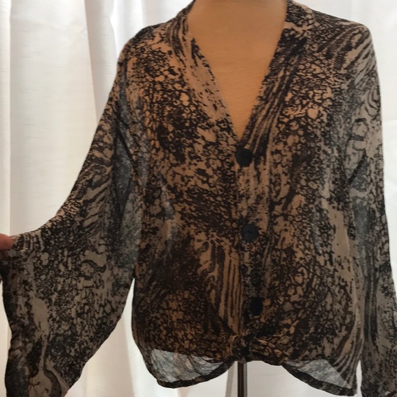 Chico's Tops - black and beige sheer blouse by chico’s